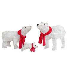 Set of 3 Lighted Polar Bear