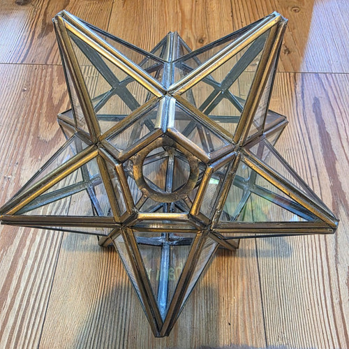 Vintage solid brass - &, glass