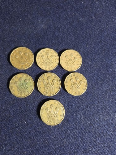 Ww2 brass threepence coins - 7,