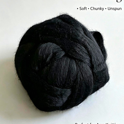 Jet black wool - jet,