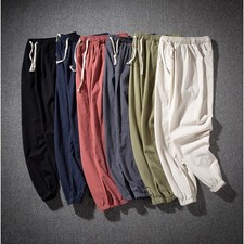 Mens Cotton Linen Trousers