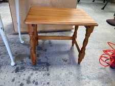 Vintage Solid Natural Brown Pine Side End Coffee Table 56 x 41 cm x 48 cm high