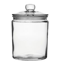 NEW SMALL 1.9LITRE GLASS STORAGE COOKIE JAR FOR SWEETS & BISCUITS ETC