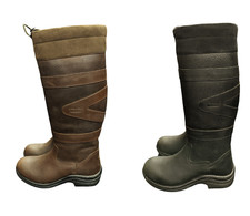 Toggi Canyon Waterproof Long Leather Country Boots - Black Chocolate - 4 5 6 7 8