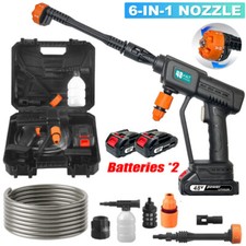 48V Cordless Car High Pressure Washer Jet Rechargeable Cleaner Gun +2 Battery