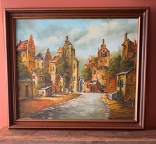 Vintage Oil Painting Street