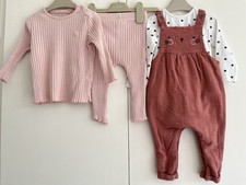 Baby Girls 6-9 Months Outfit Bundle Dungarees Trouser Set Tu Billie Faiers GC