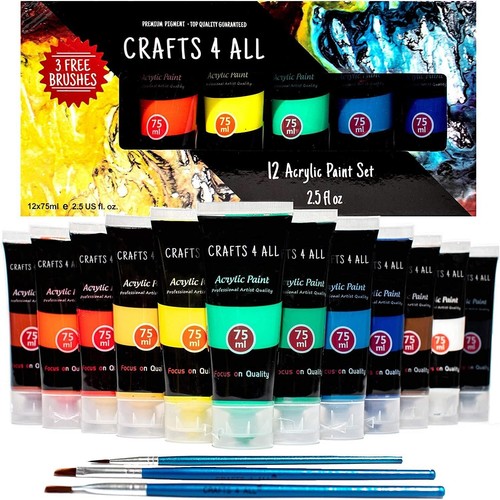 Large acrylic paint set - set, 12
