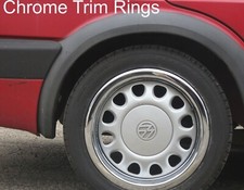 1 Chrome Beauty Trim Ring Wheel Hub for VW Golf Mk2 Mk3 13" Steel Wheel