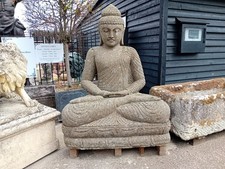 very large seated stone buddha garden ornament - 6ft. high