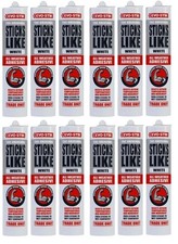 12x Evo-Stik Sticks Like Sh*t All Weather Polymer Adhesive Sealant WHITE 290ml