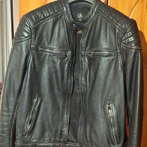 Superdry leather jacket mens - leather,