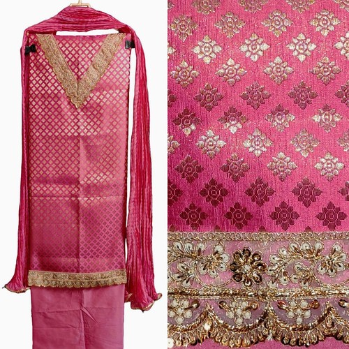 Pink banarasi brocade - pink, silk