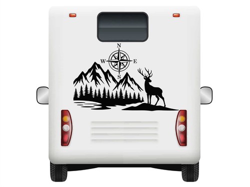 Mountains deer car stickers - mountains,