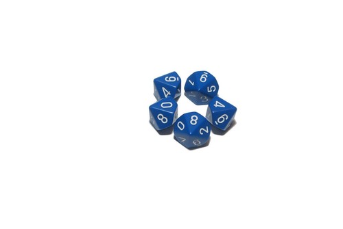 Poly dice blue - blue, x5,