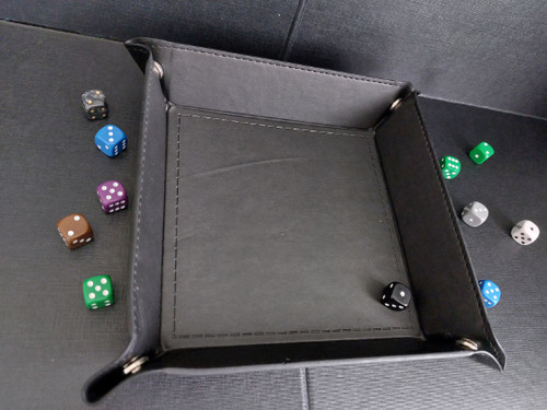 Foldable leather dice - leather, tray