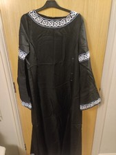 larp medieval tunic Black Witch Sorcerer Halloween Costume M-L