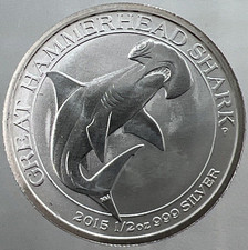 2015 Hammerhead Shark 1/2oz Silver Coin | a3907
