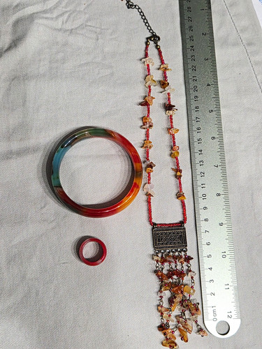 Natural dyed jade bangle - natural,