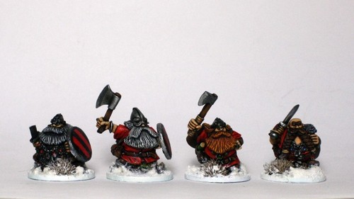 Painted dwarf warriors - warriors, x4