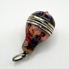 ANTIQUE AUSTRIAN SILVER & ENAMEL VINAIGRETTE PENDANT VIENNA c1890