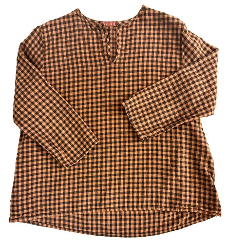 Cut loose crinkle check neck - cut,