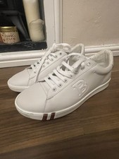 Bally Asher/607 White Calf Plain Leather Trainers Sneakers Shoes UK8 US9 EU42