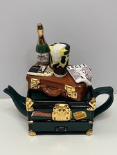 Vintage The TeaPottery Swineside Orient Express Trunk Ceramic Teapot Made In UK