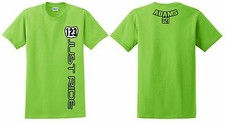 JUST RIDE CUSTOM NUMBER PLATE YOUTH T SHIRT LIME CHILD MX MOTOCROSS KX KAWASAKI