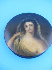 Antique table snuff box paper mache c 1820