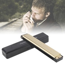 Harmonica C Key 24 Holes Tremolo Beginner Harmonicas with Case For Xmas Gifts