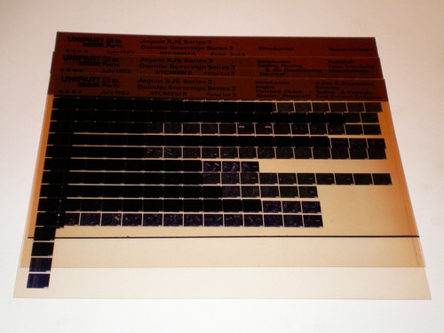 Microfich parts catalog - parts, jaguar