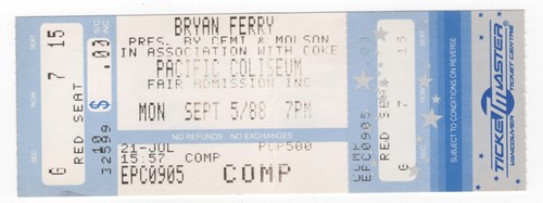 Bryan ferry 88 vancouver - 9/5/88,