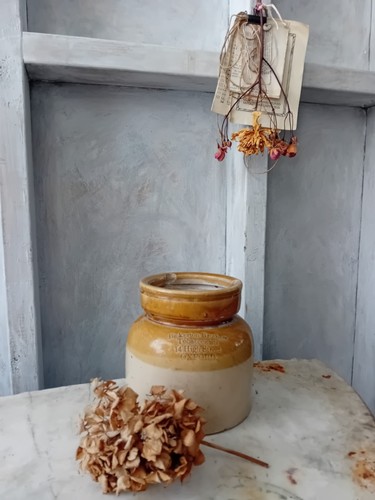 Antique stoneware tobacco jar - antique,