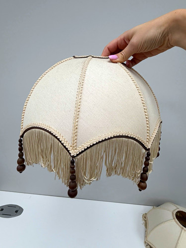 Vintage dome fabric lampshade - vintage,