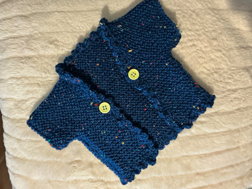 Hand knitted blue - knitted,