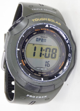 CASIO WRIST WATCH PRO TREK PRG 120 TRIPLE SENSOR TOUGH SOLAR DIGITAL COMPASS