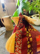 Vintage Pin Cushion Quilted Chicken  Rooster Hen Farmhouse Doorstop Cottage