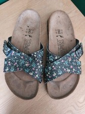 Birkenstock Birkis Sienna Floral Patterned Size 4.5 37 Sandals Narrow Fit 