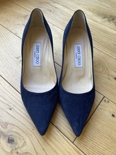 Jimmy Choo Navy Suede Kitten Heels Women Size 3/35.5