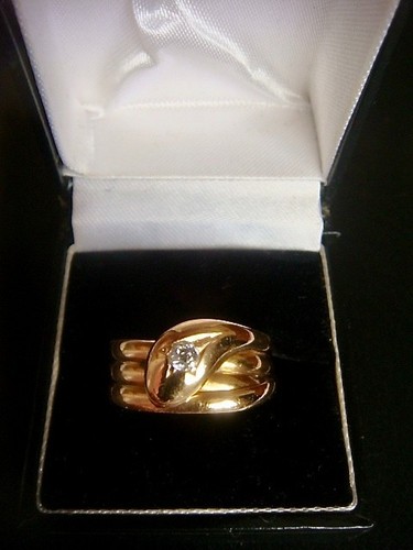 Antique 18ct gold snake - gold,