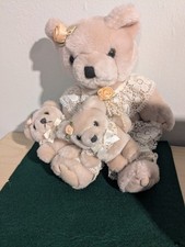 Beautiful Henbrandt Teddy Bear 9" High Lovely Lace and Peach Rosebuds Detail