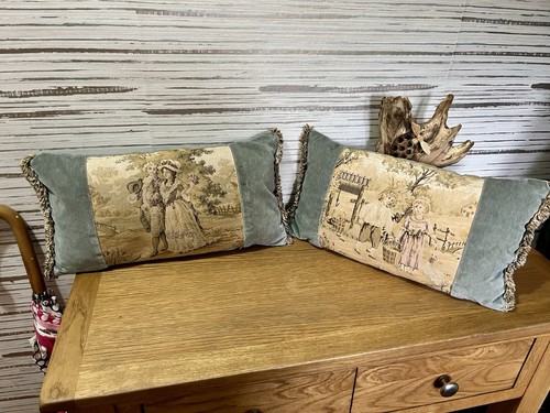 Pair vintage tapestry velvet - pair,