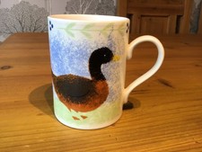 ASHDALE Studio Pottery Stoneware Farmyard Mug - Spongeware Duck Pattern Design