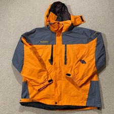 Vintage Unbranded Ski Jacket Mens XL Orange Grey Gorpcore Hiking Skiing Coat