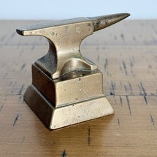 Vintage Brass Miniature jewellers Anvil on Base Stand Desktop Anvil Brass Good