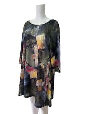 BELLA BLUE Dress Size Large / XL Multicolour Painted Smock Smock Womens EU46