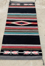 Vintage Handmade Traditional Navajo American Striped Kilim Floor Rug 163x78 cm