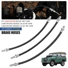 3x Front/Rear Brake Hoses Set for Land Rover Series 2, 2A 88" SWB 88/109 RTC3386