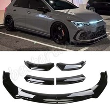 For VW Golf MK7 MK7.5 R GTI GTD TSI TDI Glossy Front Bumper Lip Splitter Spoiler